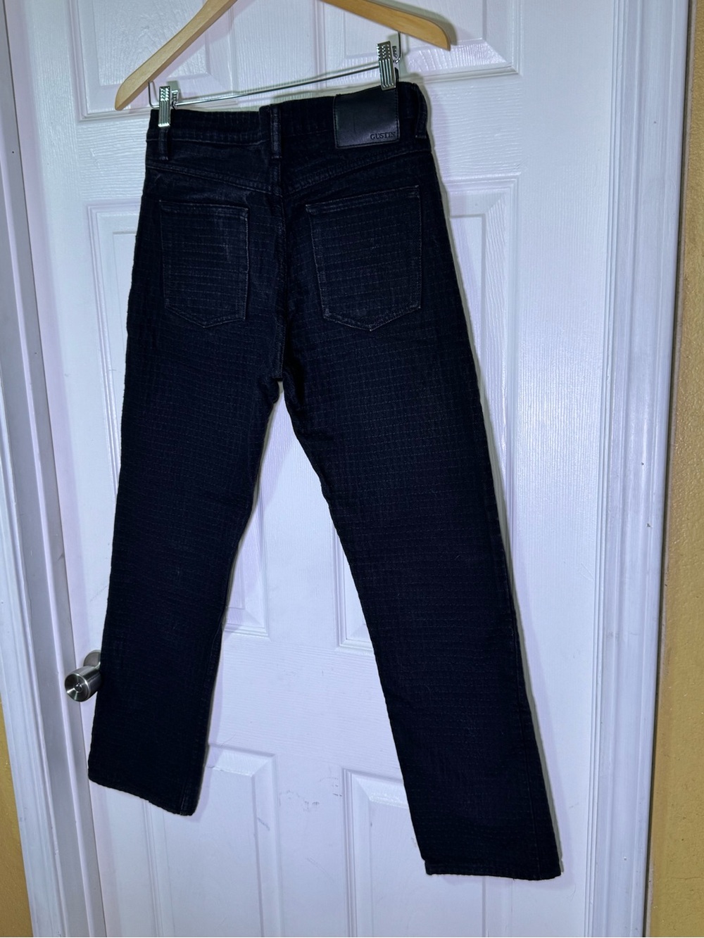 Gustin USA Black Sashiko Denim Straight Fit Jeans Tag Size 31